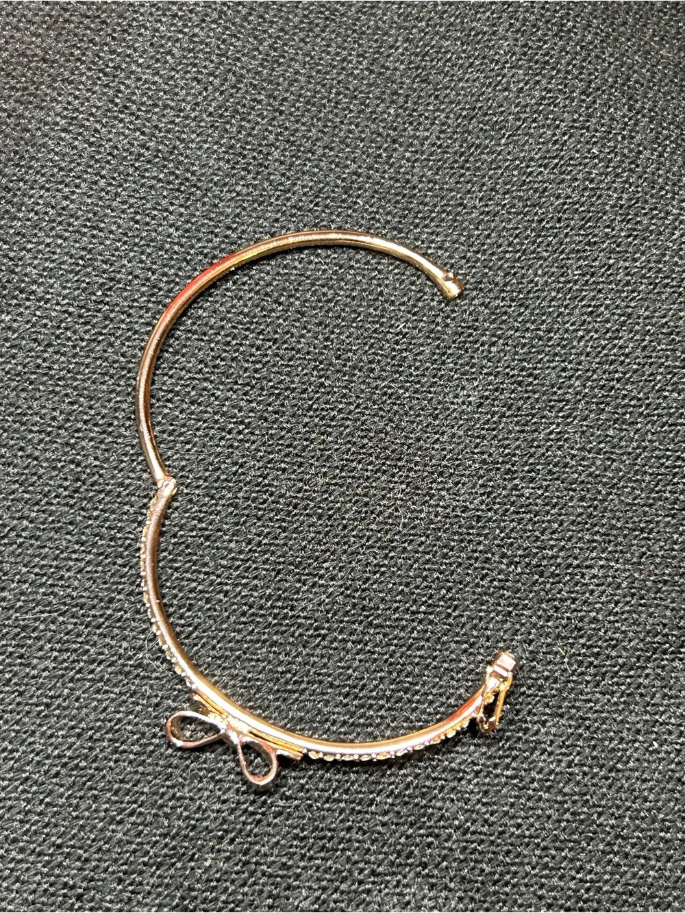 Kate Spade New York Gold-Tone Bow Bangle Bracelet with Crystal Accents - Picture 7 of 9